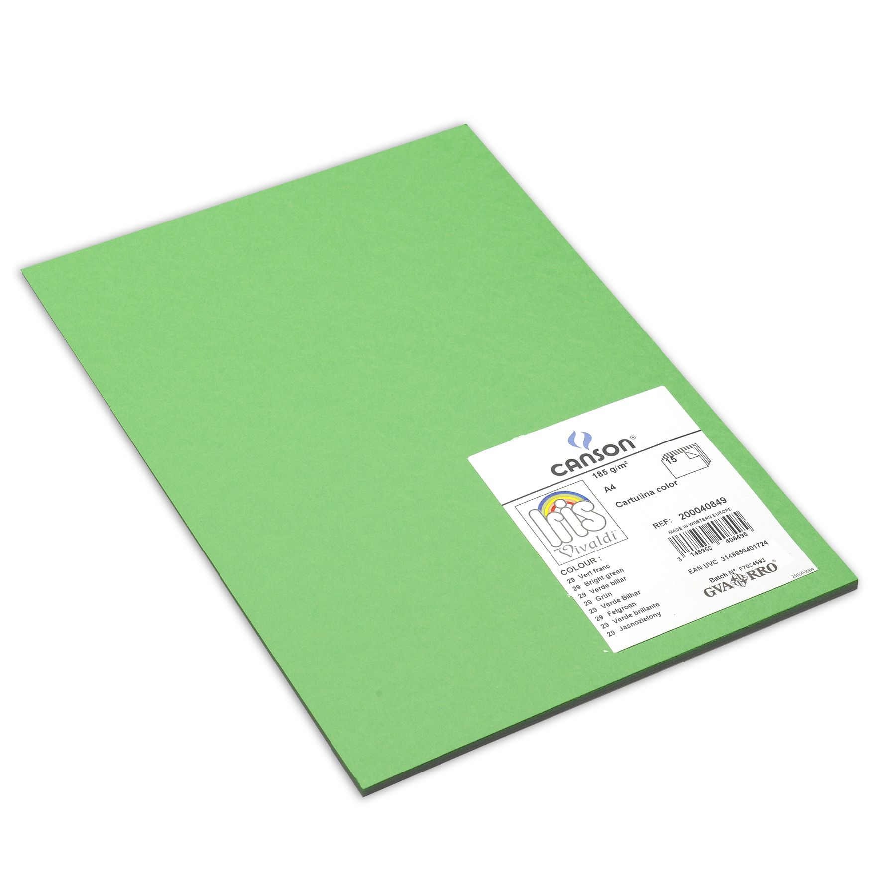 Canson Iris vivaldi 185g A4 15arkkia 29 Bright Gre