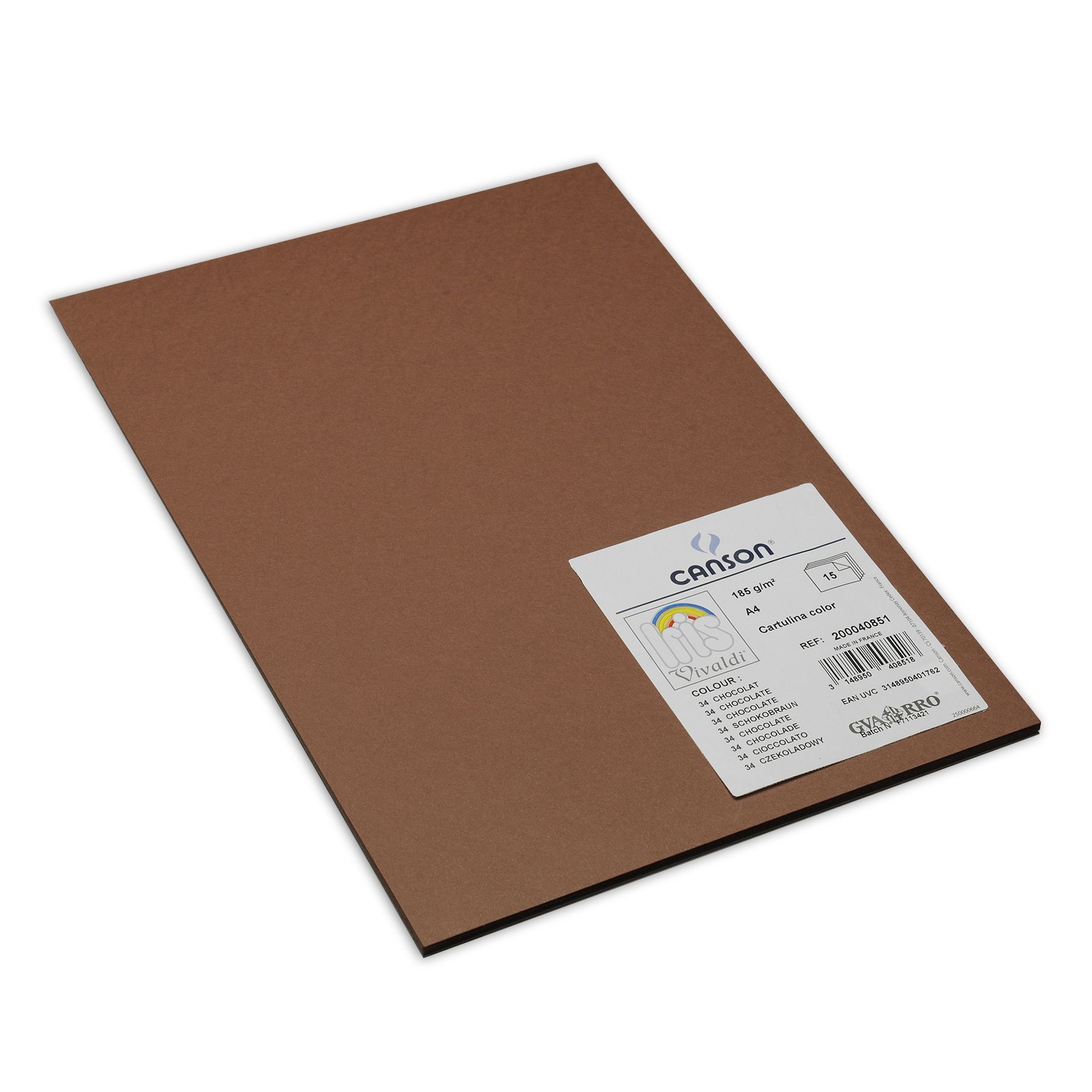 Canson Iris vivaldi 185g A4 15arkkia 34 Chocolate