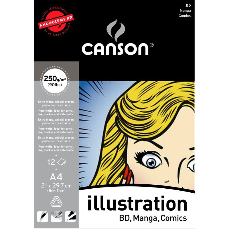 Canson Manga Illustration 250g A4 (12L1), Marker-lehtiö