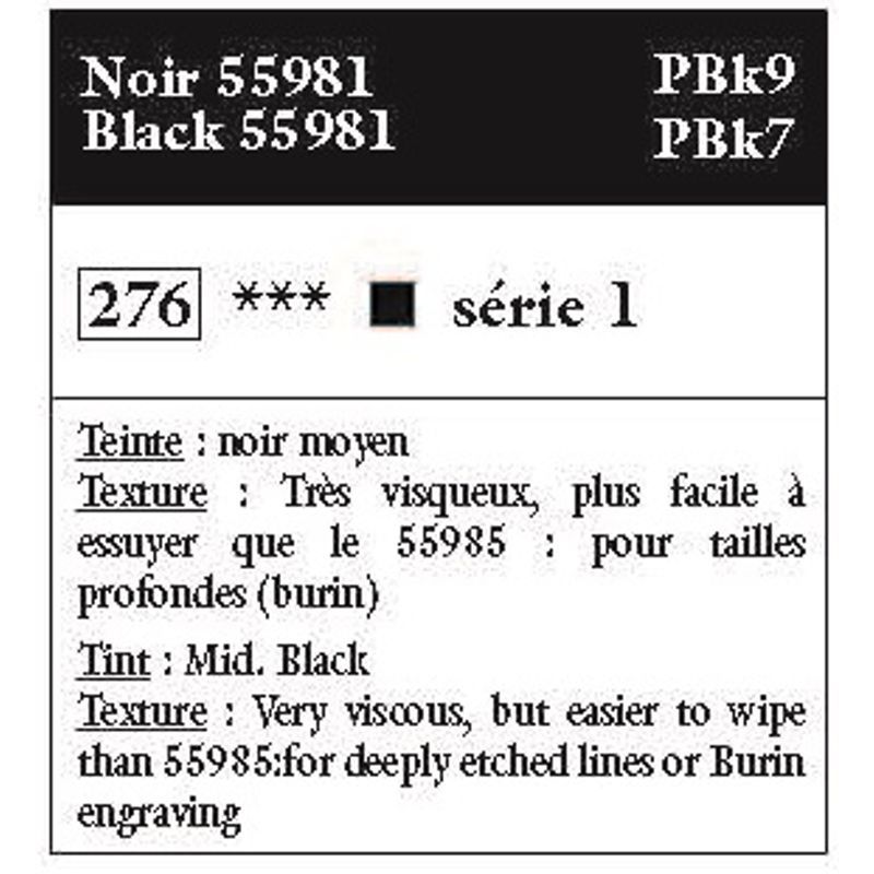 CBN Etching traditional ink 60ml Black 55981 keski, syväpainoväri, keskimusta hyvin juokseva