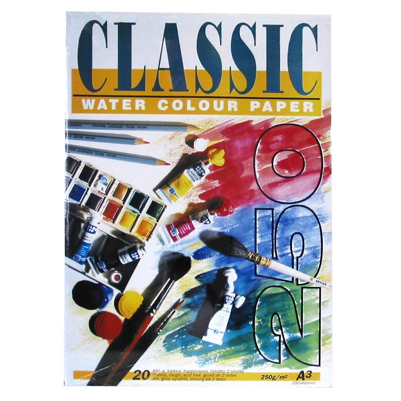 Classic akvarellilehtiö 250g A3 (20), 2-sivu liimattu karkea