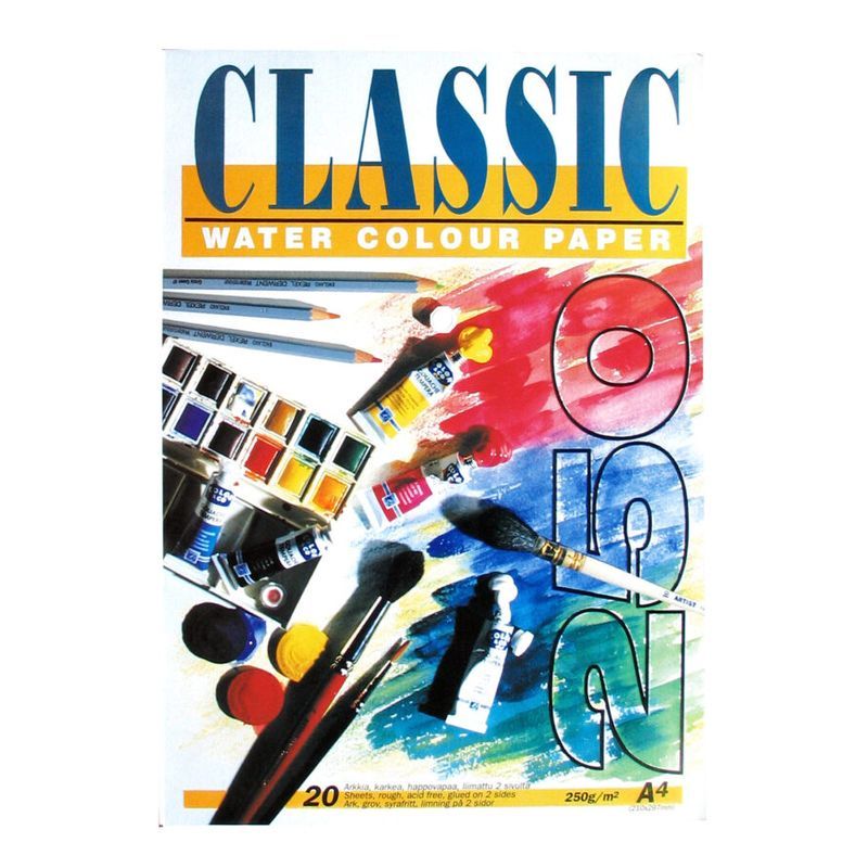 Classic akvarellilehtiö 250g A4 (20), 2-sivu liimattu karkea