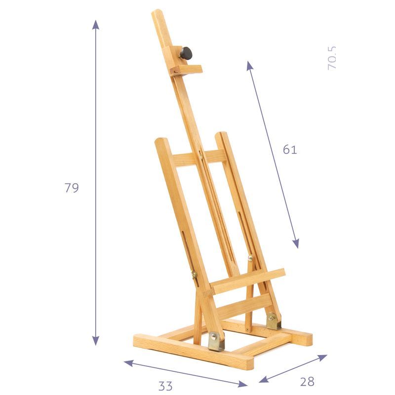 Classic Museo Ventoux Pöytäteline pyökkiä (100), Kork 79cm sokkeli 28x33cm max maalauspohja 60cm