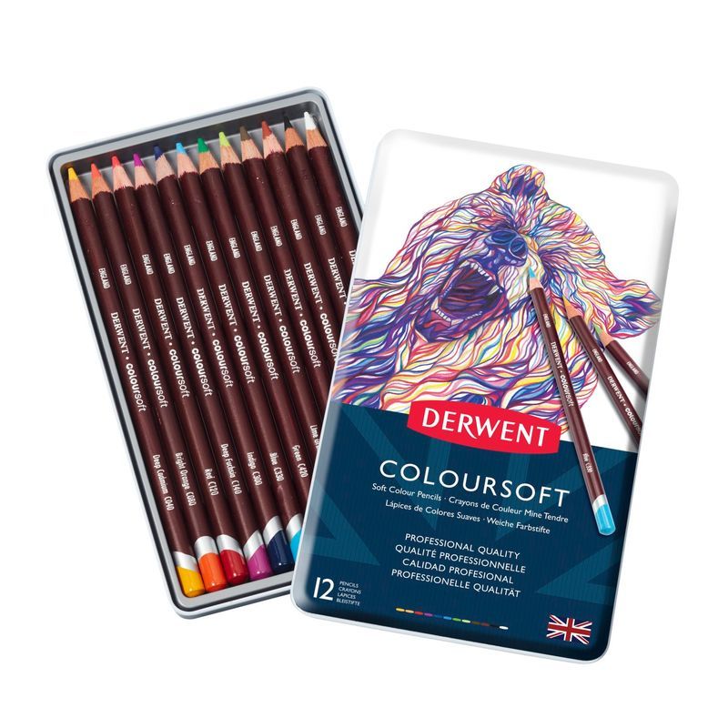 Derwent Coloursoft 12 värikynälajitelma