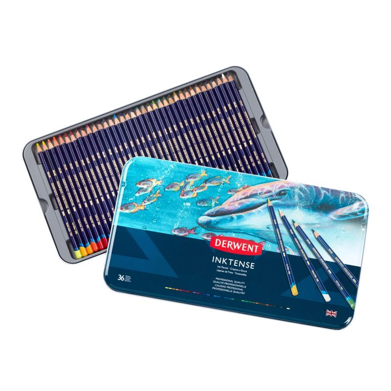 Derwent Inktense 36 mustevärikynälajitelma