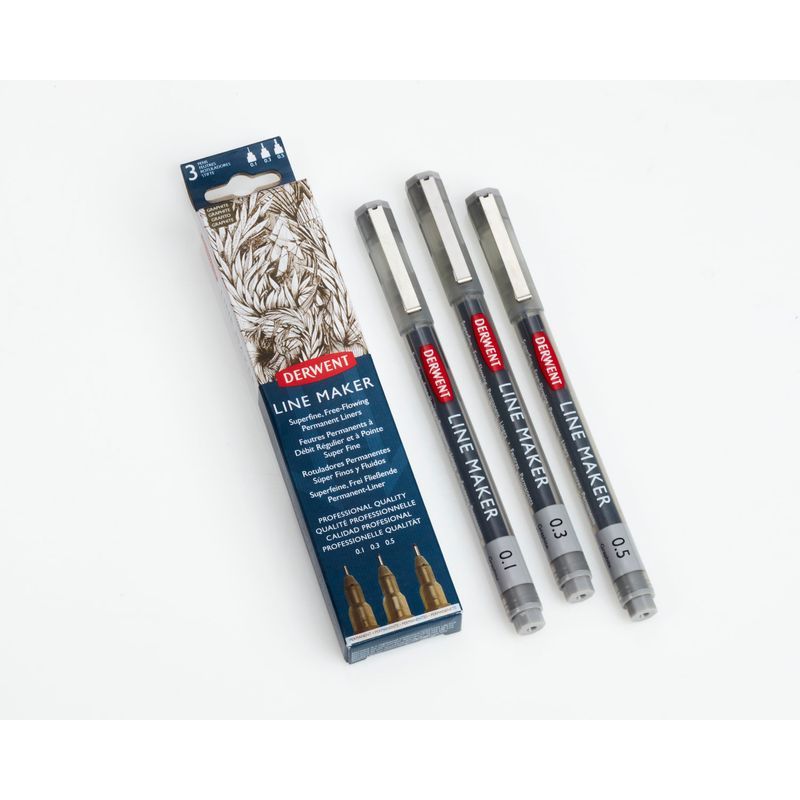 Derwent Line Maker 3 Graphite-lajitelma, 0.1, 0.3, 0.5