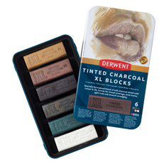 Derwent Tinted Charcoal XL Blocks Tin (6)
