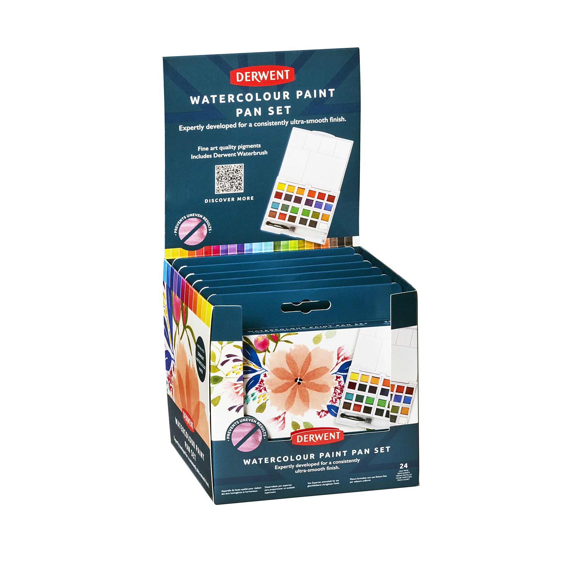 Derwent Watercolour Paint Pan Set 24 sävyä