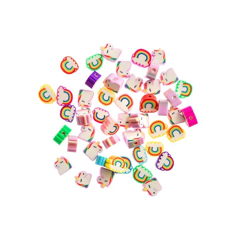 DPC polymeerihelmet 48 kpl 1cm Unicorns/Rainbows