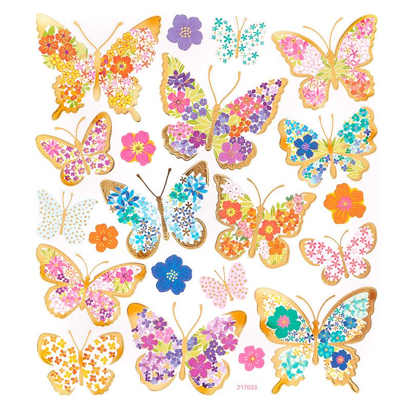 DPC tarra-arkki 10x24cm BUTTERFLIES 2 21 kpl