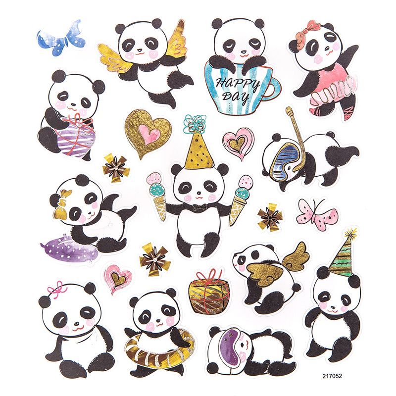 DPC tarra-arkki A5 21kpl pandat, UV-lakka