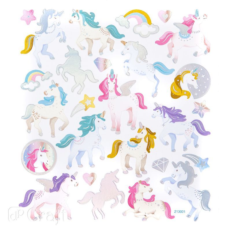 DPC tarra-arkki A5 26kpl Unicorn, UV-lakka