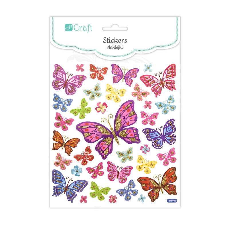 DPC tarra-arkki A5 35kpl Glitterperhoset