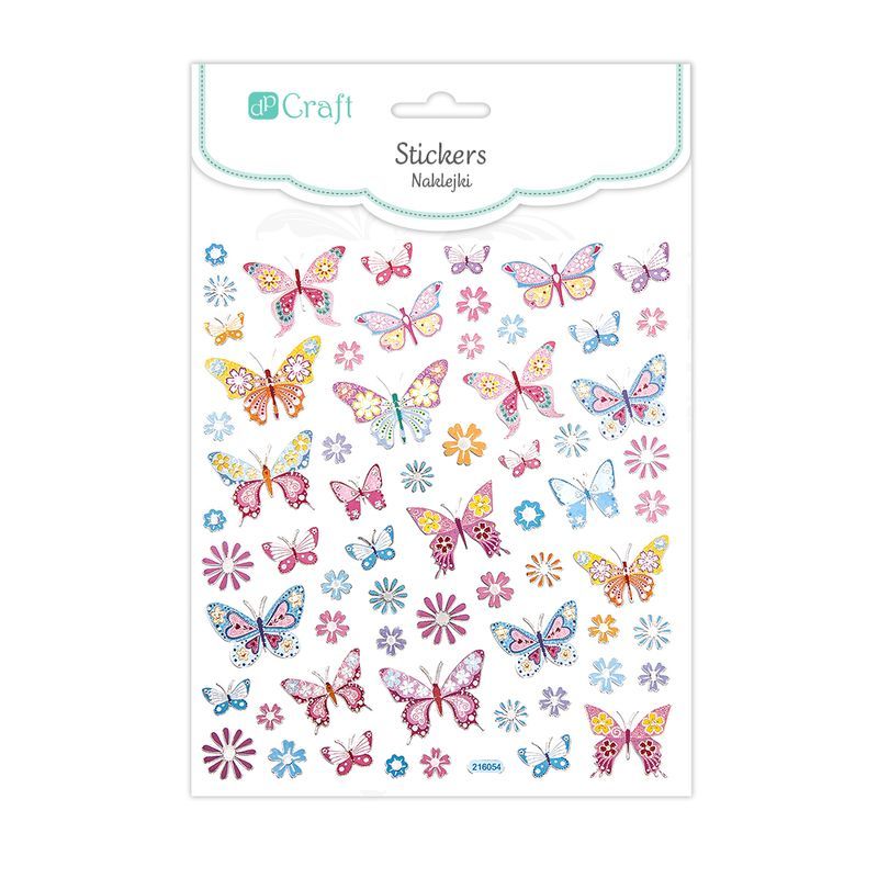 DPC tarra-arkki A5 63kpl Kukat ja perhoset UV-lakk