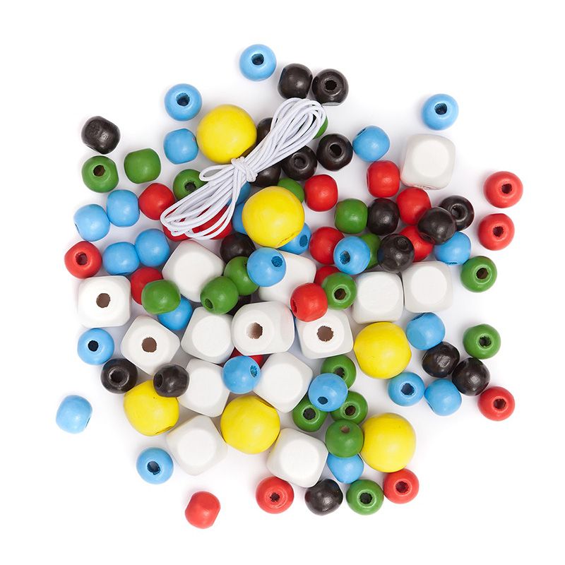 DPC Värilliset puuhelmet 100kpl voim värit