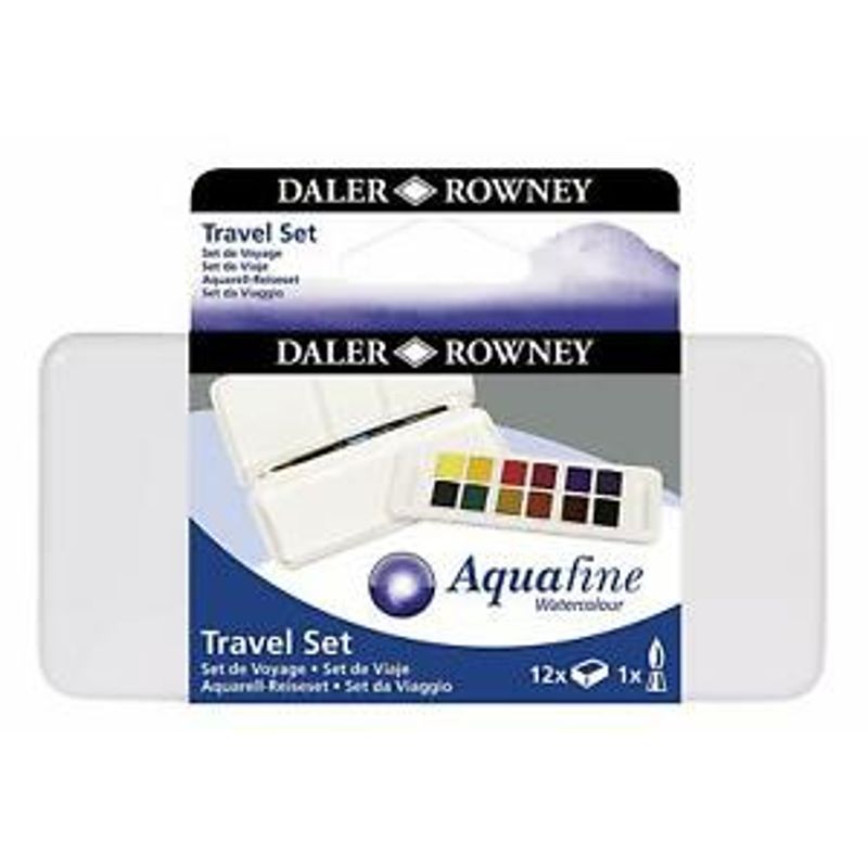 DR Aquafine Travel Tin 12 x ½  akvarellisetti+siv