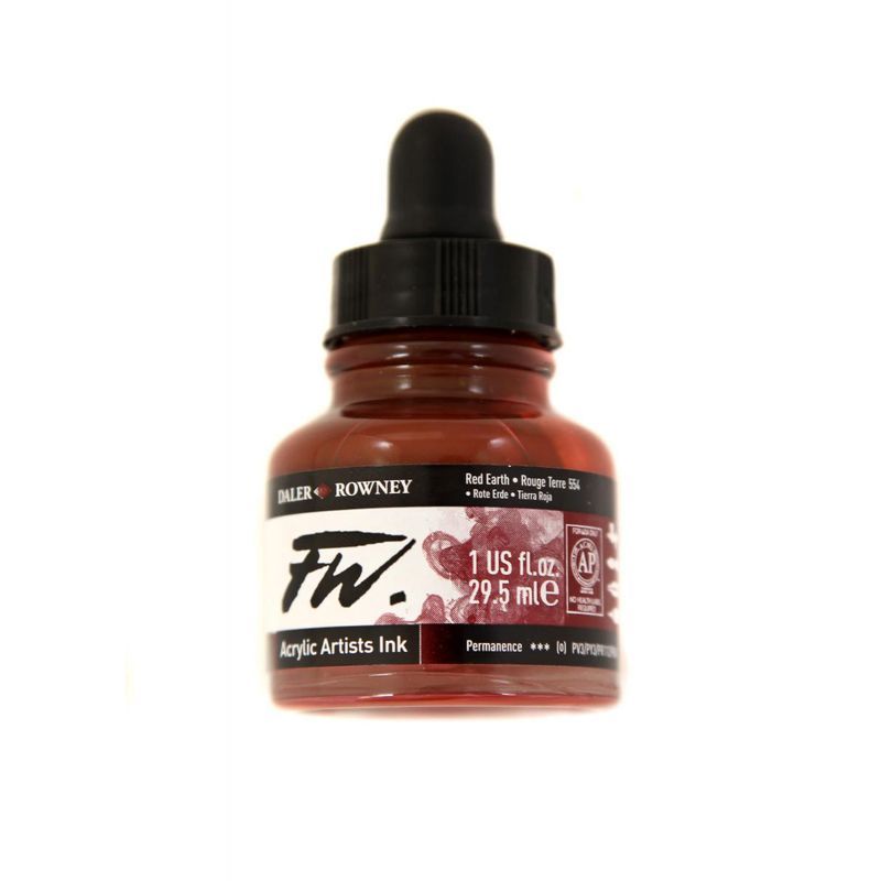 DR FW Acrylic ink 29.5ml 554 Red earth, Taiteilijatasoinen muste