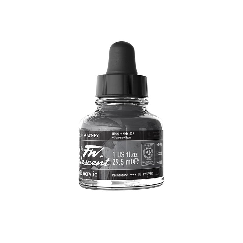 DR FW Ink Pearl 29.5 ml Black, Taiteilijatasoinen muste