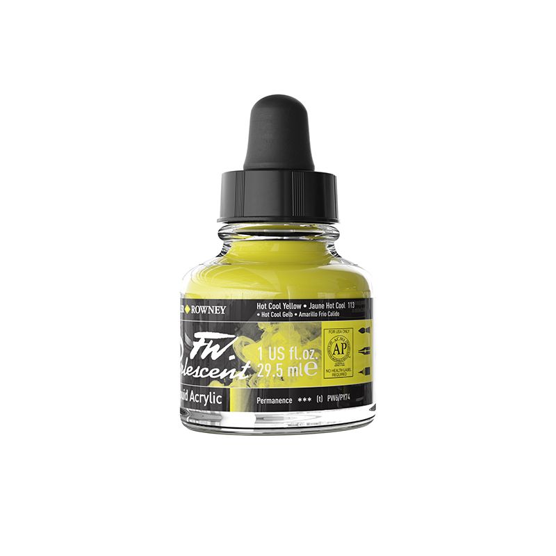 DR FW Ink Pearl 29.5 ml Hot Cool Yellow, Taiteilijatasoinen muste