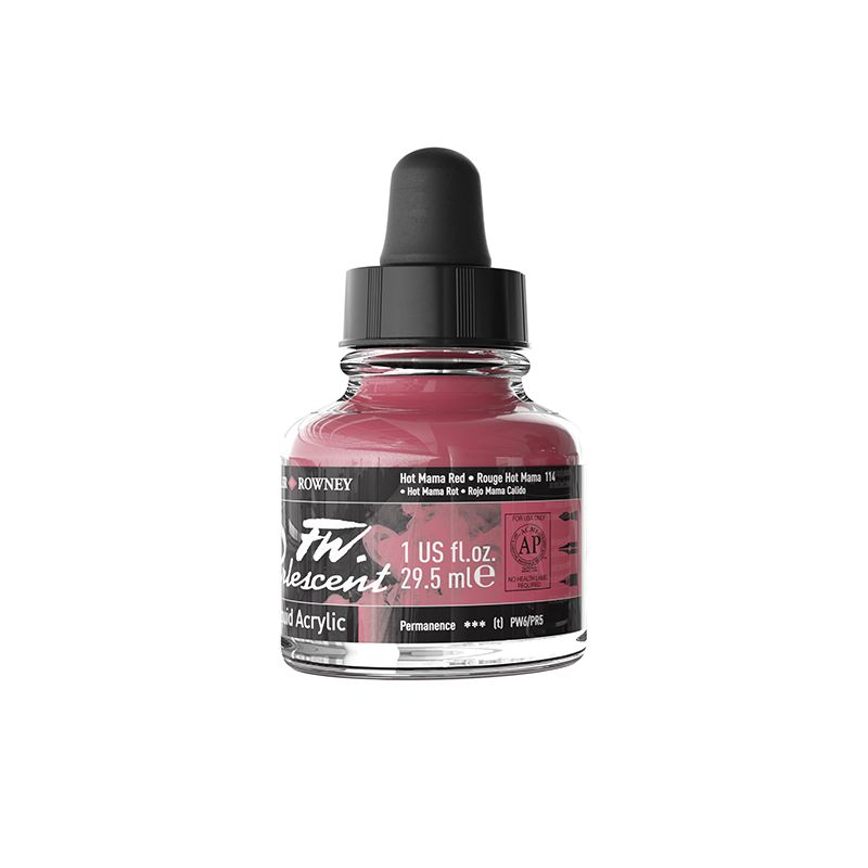 DR FW Ink Pearl 29.5 ml Hot Mama Red, Taiteilijatasoinen muste