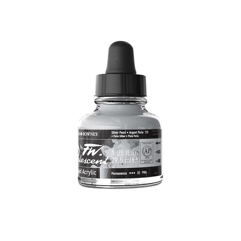 DR FW Ink Pearl 29.5 ml Silver Pearl, Taiteilijatasoinen muste