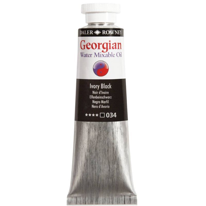 DR Georgian WAMO 37ml 034 Ivory black, vesiliukoinen öljyväri
