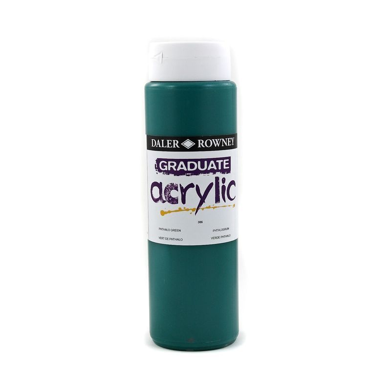 DR Graduate acrylic 500ml 386 Phthalo green, 500ml akryyliväri