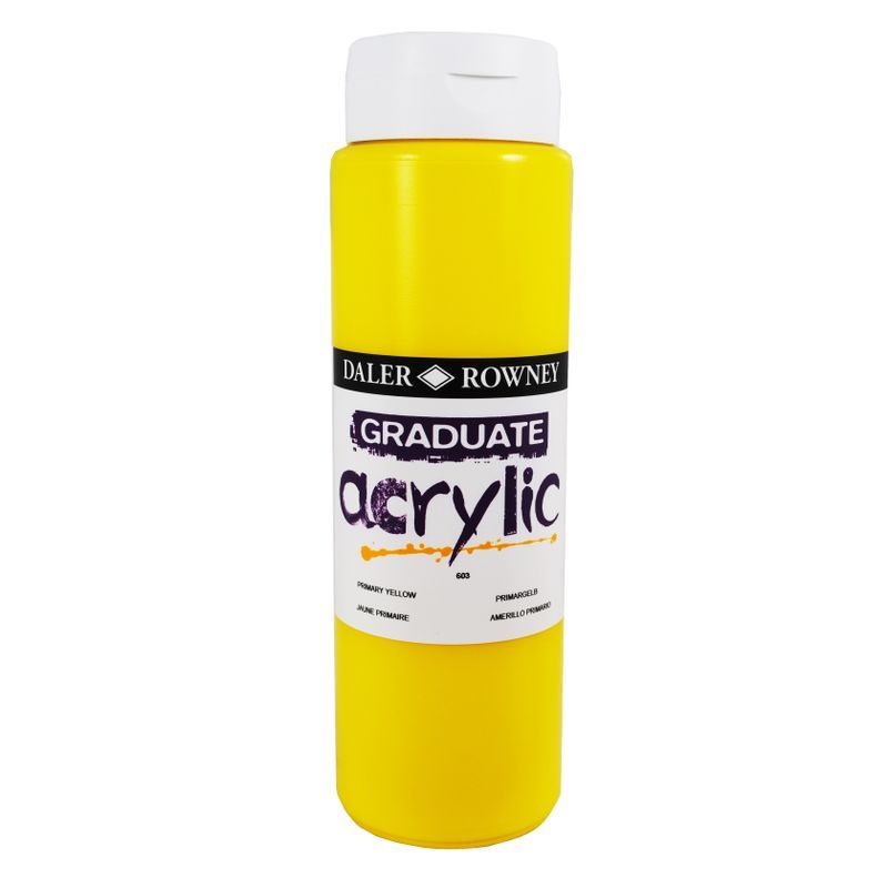 DR Graduate acrylic 500ml 603 Primary yellow, 500ml akryyliväri