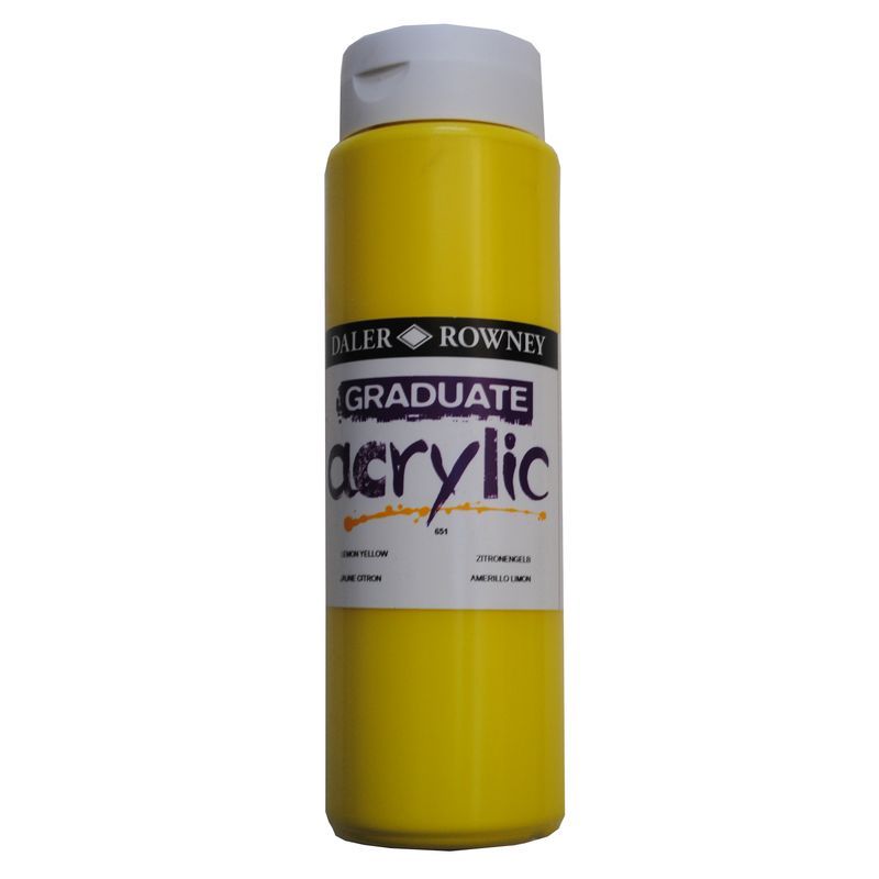 DR Graduate acrylic 500ml 651 Lemon yellow, 500ml akryyliväri