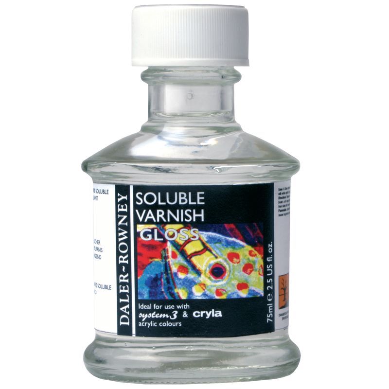 DR Soluble gloss varnish 75ml, Akryylivärin maalausaine