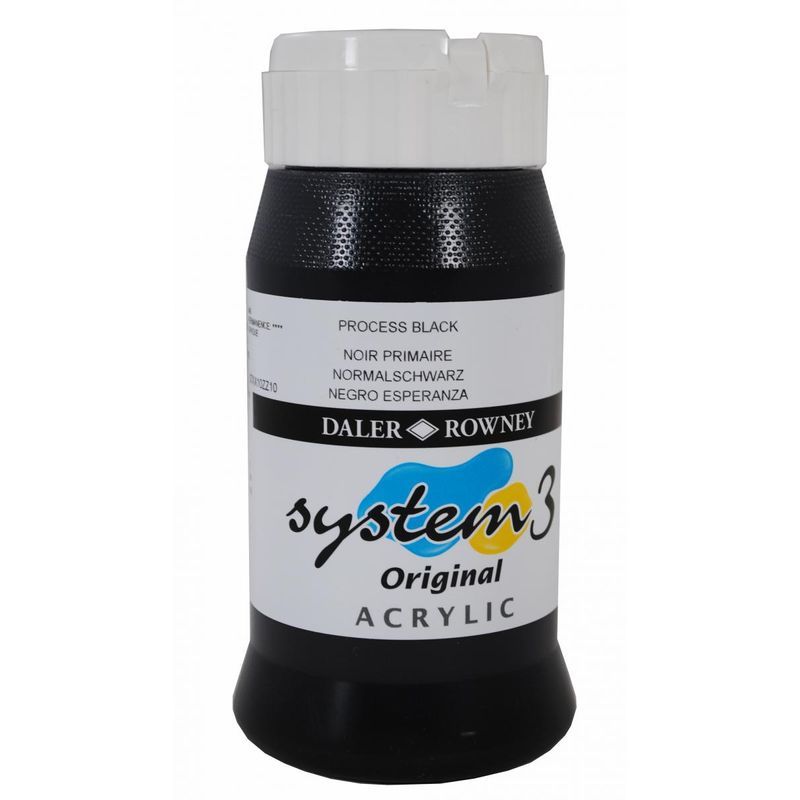 DR System 3 acrylic 500ml 040 Process black