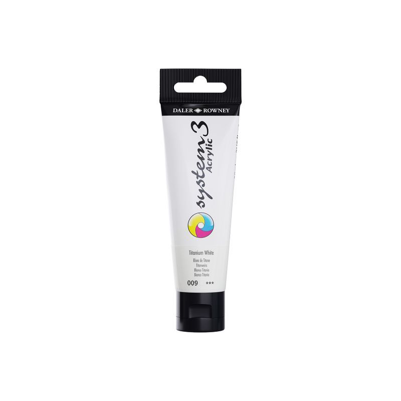 DR System 3 acrylic 59ml 009 Titanium White, akryyliväri FISY07