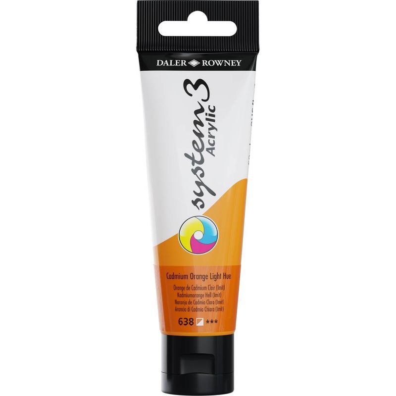 DR System 3 acrylic 59ml 638 Cadm.OrangeLight hue, akryyliväri