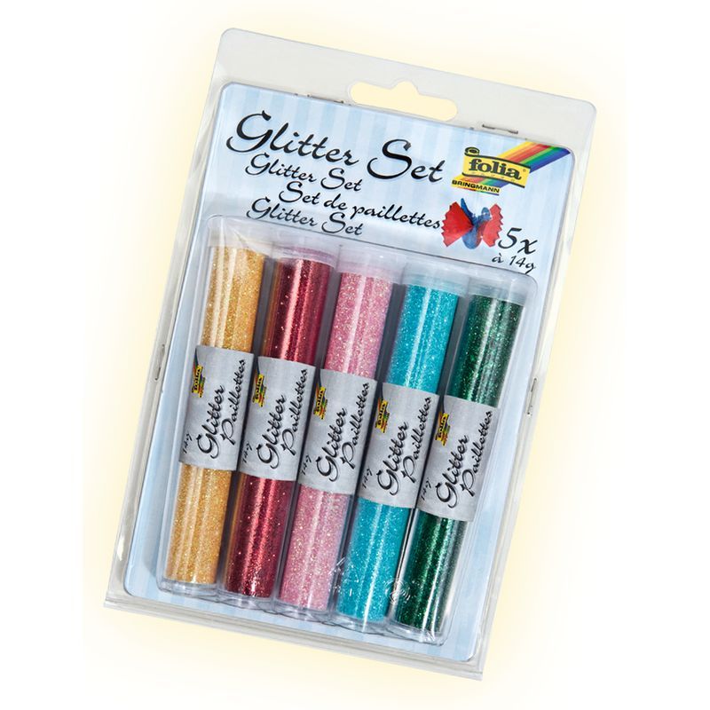 FOLIA Glitterpulveri 5x14g värilajitelma