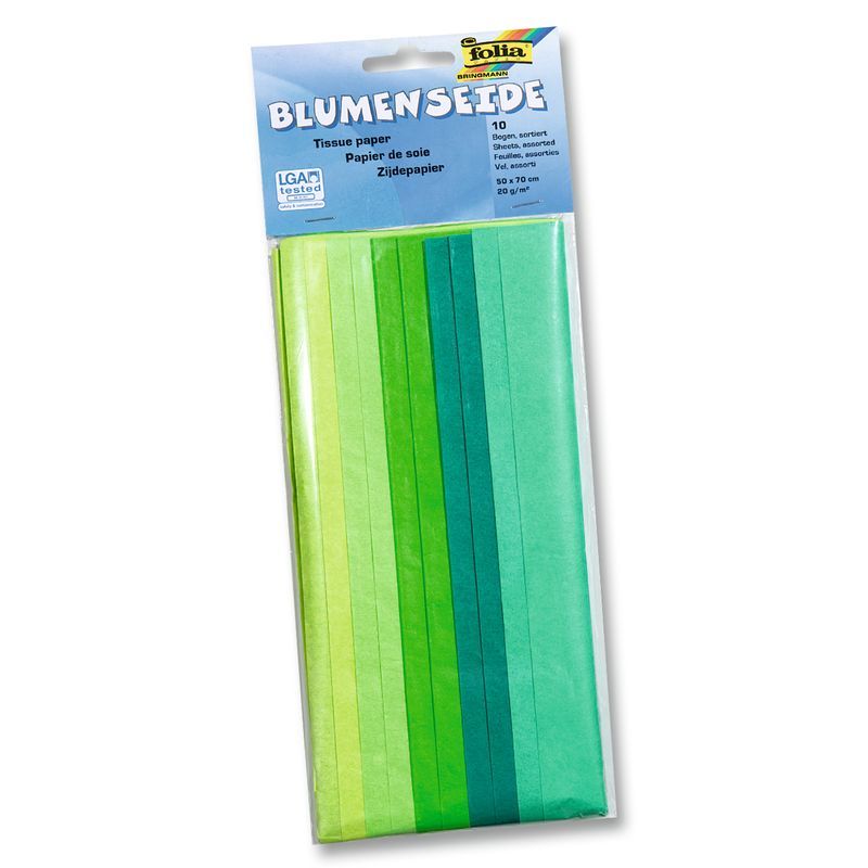 FOLIA Silkkipaperi 50x70cm 20g 10 ark vih lajitelm