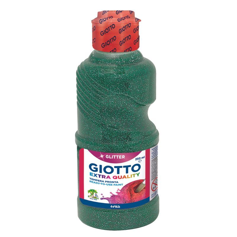 Giotto Glitter Paint 250ml Green Vihreä