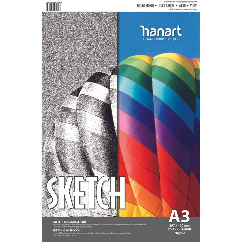 HanArt Sketch 70g A3 (70) luonnoslehtiö
