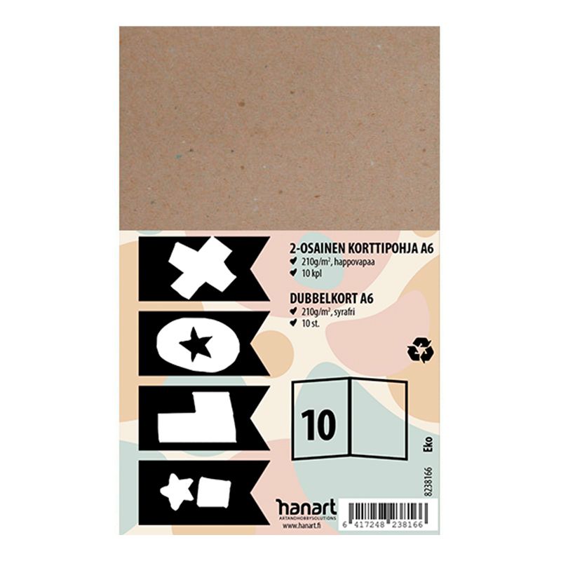 ILOX 2-os kortti A6 10kpl 210g eko, värikoodi 90-30