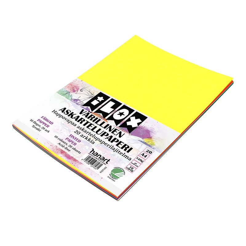 ILOX askartelupaperi A4 120g 10 väriä 20 arkkia