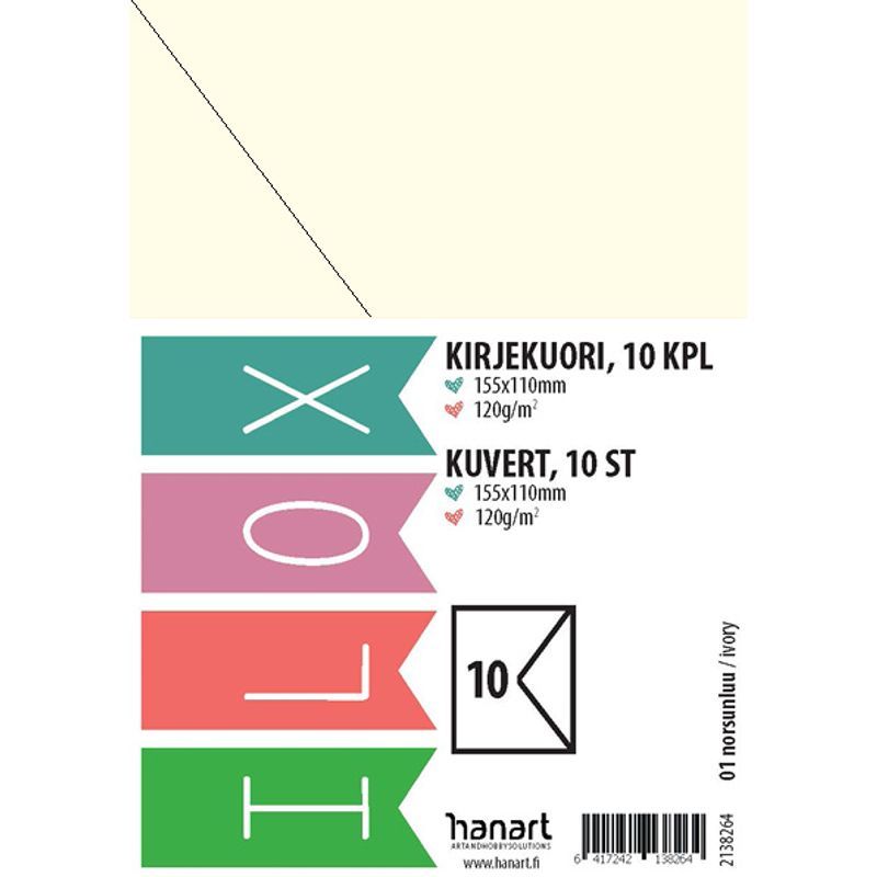 ILOX Kirjekuori 11x15,5cm 10kpl 120g 8311 Norsunl., Piikkipakkaus