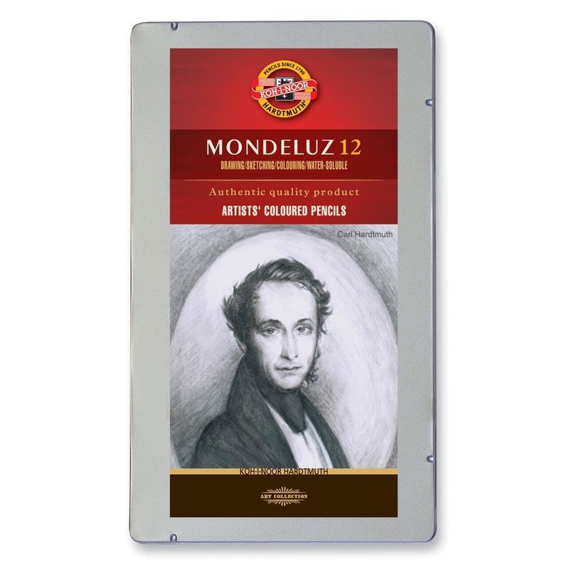 KOH Mondeluz 12 akvarellikynälajitelma Grey, metalliras, blister