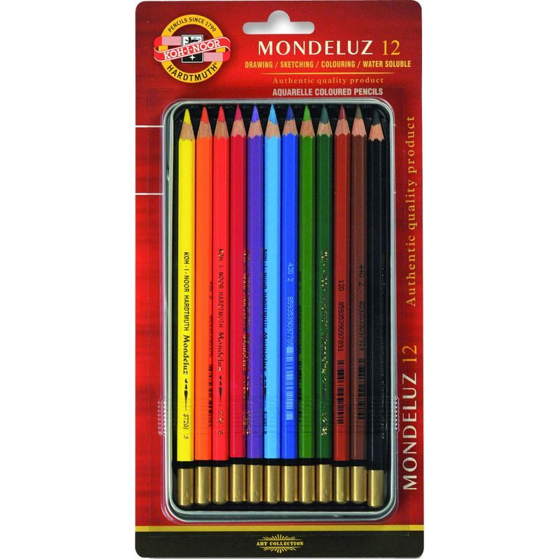 KOH Mondeluz 12 akvarellikynälajitelma, metalliras, blister