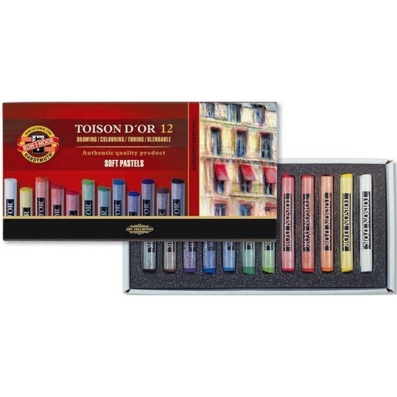 KOH Toison Artist 12 kuivapastelliliitu, pyöreä, kartonkirasia