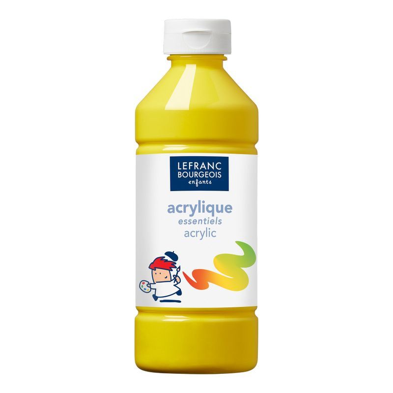 LB Acrylic 500ml 153 Primary yellow, matta, matta akryyliväri