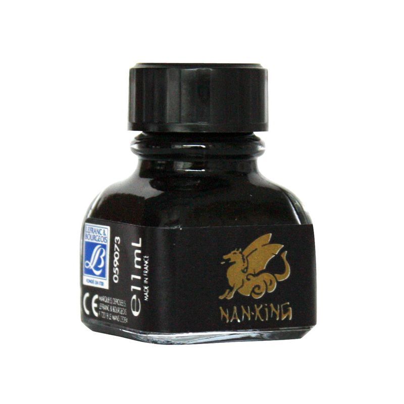 LB Nan King Indian Ink Black 14ml permanent, muste arkistokelpoinen
