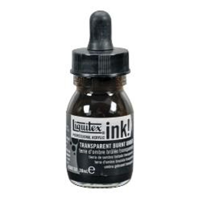 Liquitex Acrylic Ink 30ml 130 Transparent burnt um, Akryylimuste