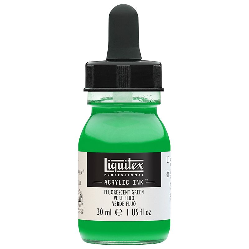 Liquitex Acrylic Ink 30ml 985 Fluorecent green, Akryylimuste, fluoresoiva