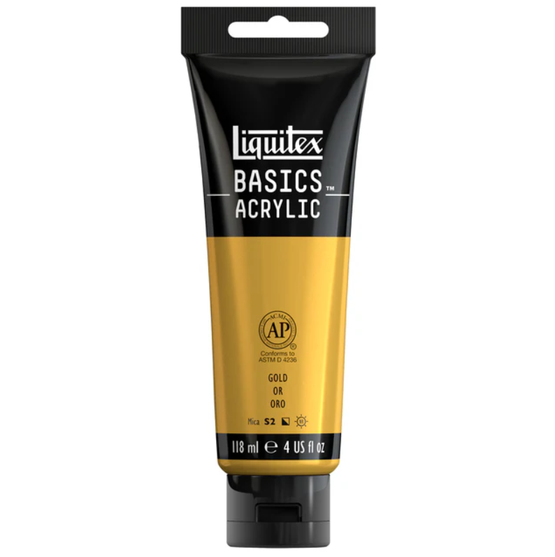 Liquitex Basics 118ml 051 Gold, akryyliväri, metallihohto x