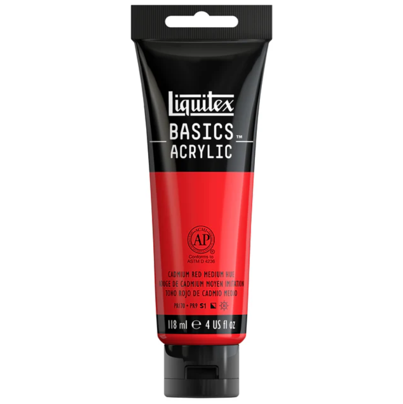 Liquitex Basics 118ml 151 Cadmium Red Medium Hue, akryyliväri