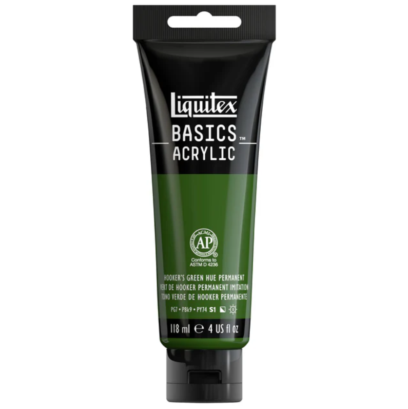 Liquitex Basics 118ml 224 Hooker's Green Hue Perma, akryyliväri x